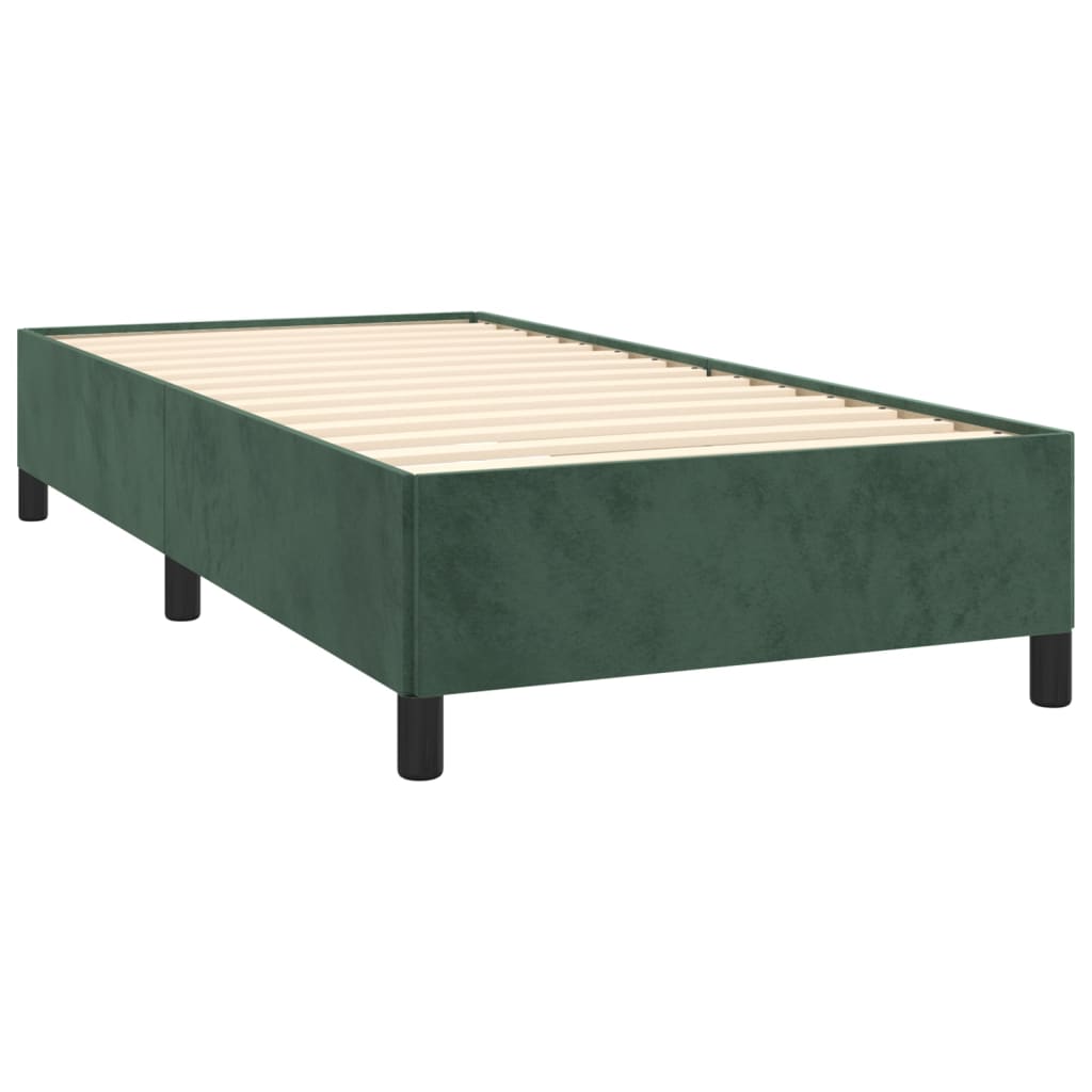 vidaXL Estrutura de cama 90x190 cm veludo verde-escuro