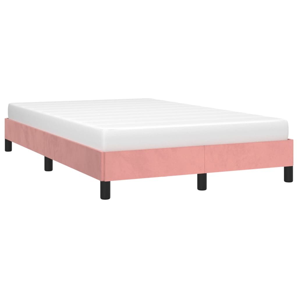 vidaXL Estrutura de cama 120x200 cm veludo rosa