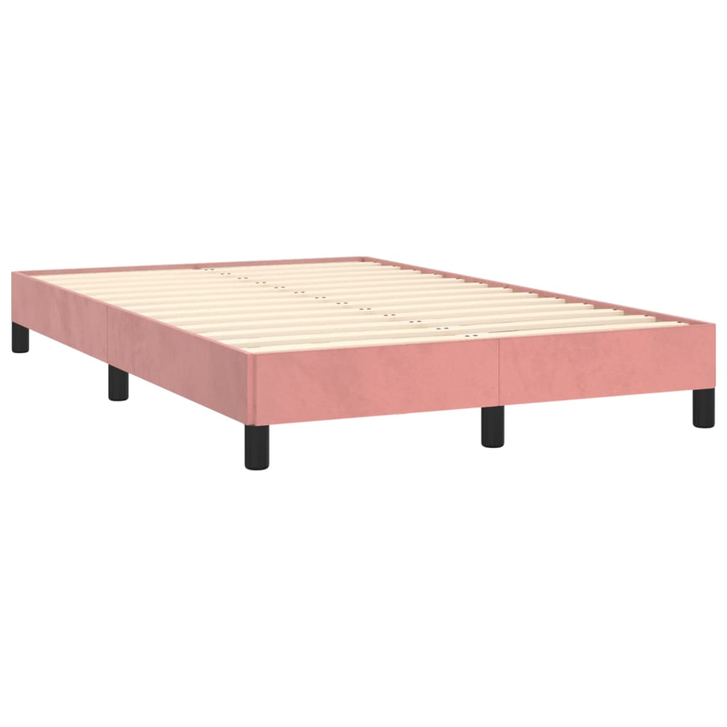 vidaXL Estrutura de cama 120x200 cm veludo rosa