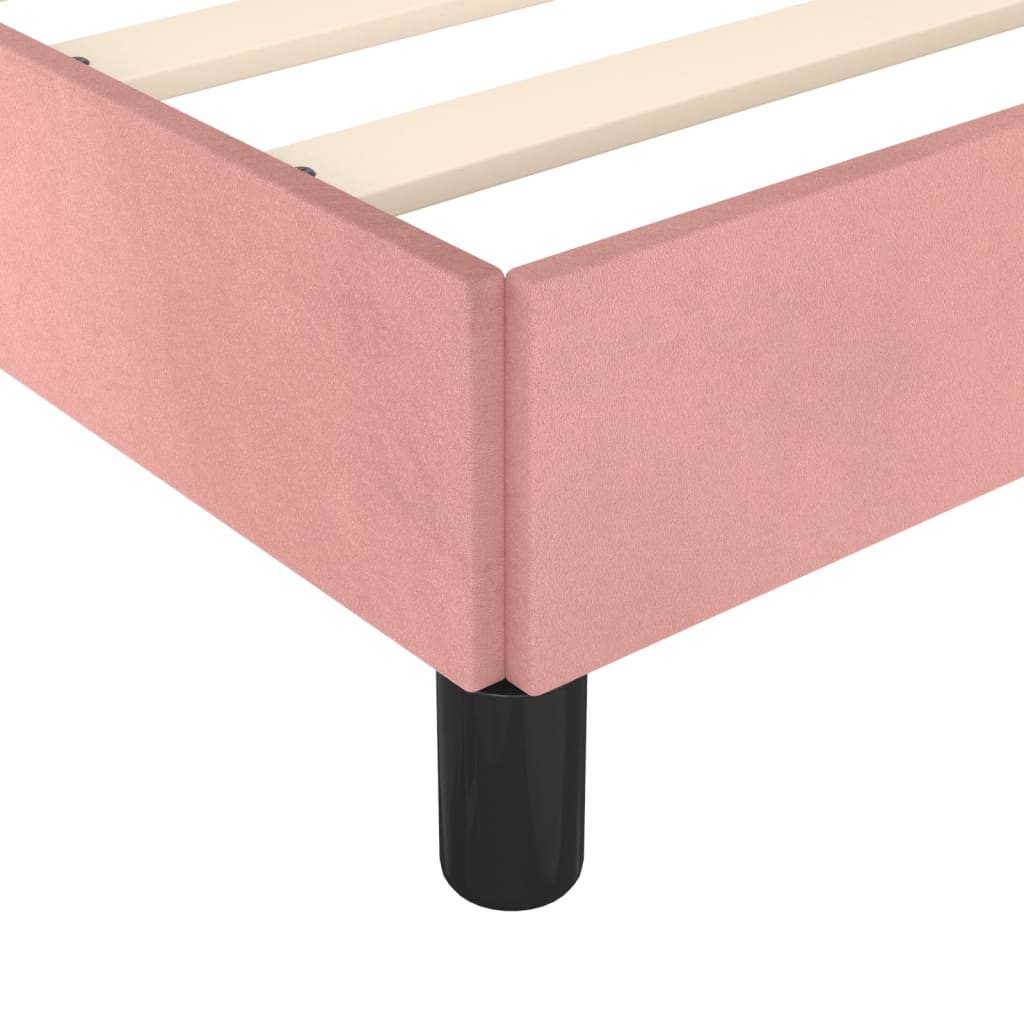 vidaXL Estrutura de cama 120x200 cm veludo rosa