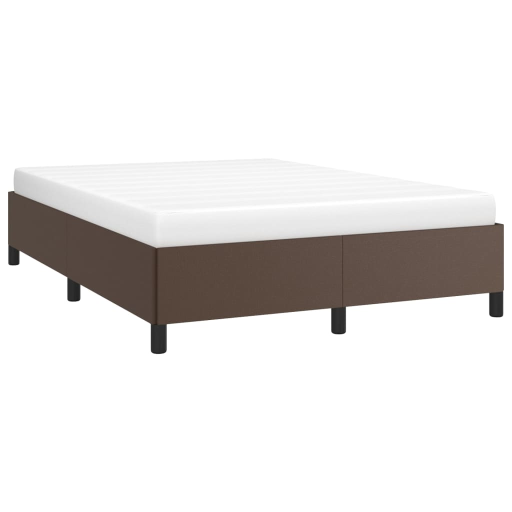 vidaXL Estrutura de cama 140x190 cm couro artificial castanho