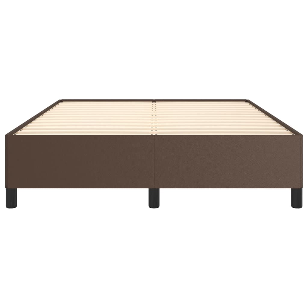 vidaXL Estrutura de cama 140x190 cm couro artificial castanho