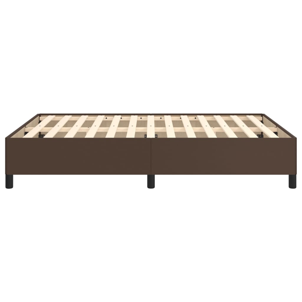 vidaXL Estrutura de cama 140x190 cm couro artificial castanho