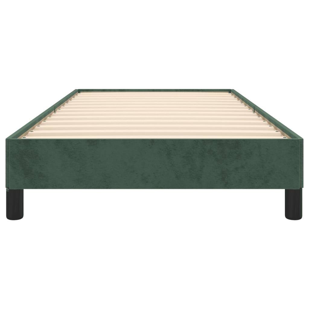 vidaXL Estrutura de cama 90x200 cm veludo verde-escuro