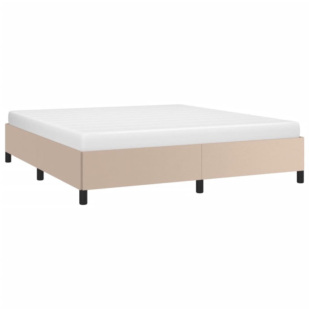 vidaXL Estrutura de cama 160x200 cm couro artificial cappuccino