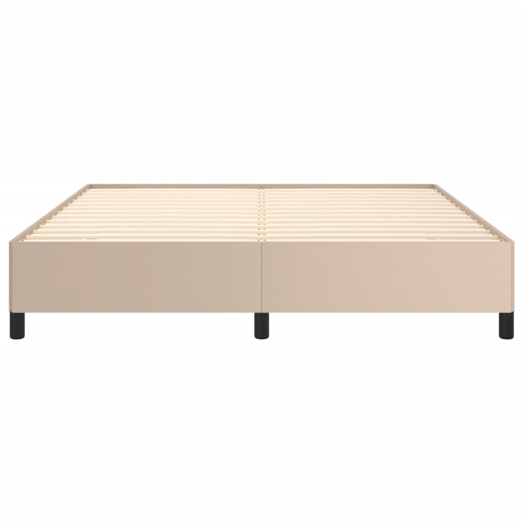 vidaXL Estrutura de cama 160x200 cm couro artificial cappuccino