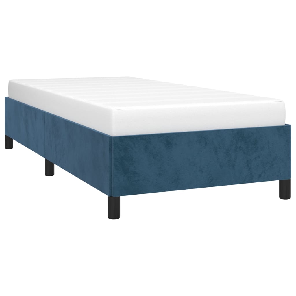 vidaXL Estrutura de cama 100x200 cm veludo azul-escuro