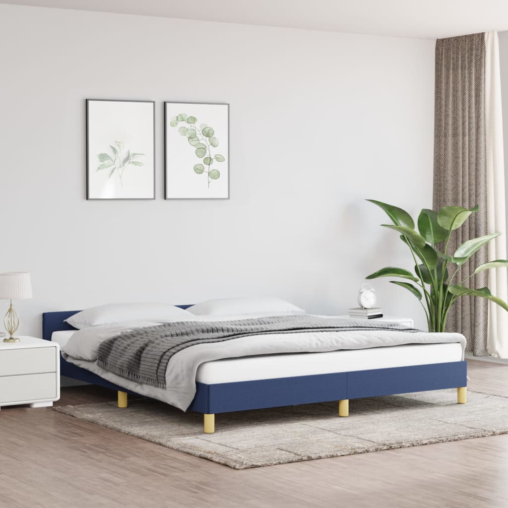 vidaXL Estrutura de cama 180x200 cm tecido azul