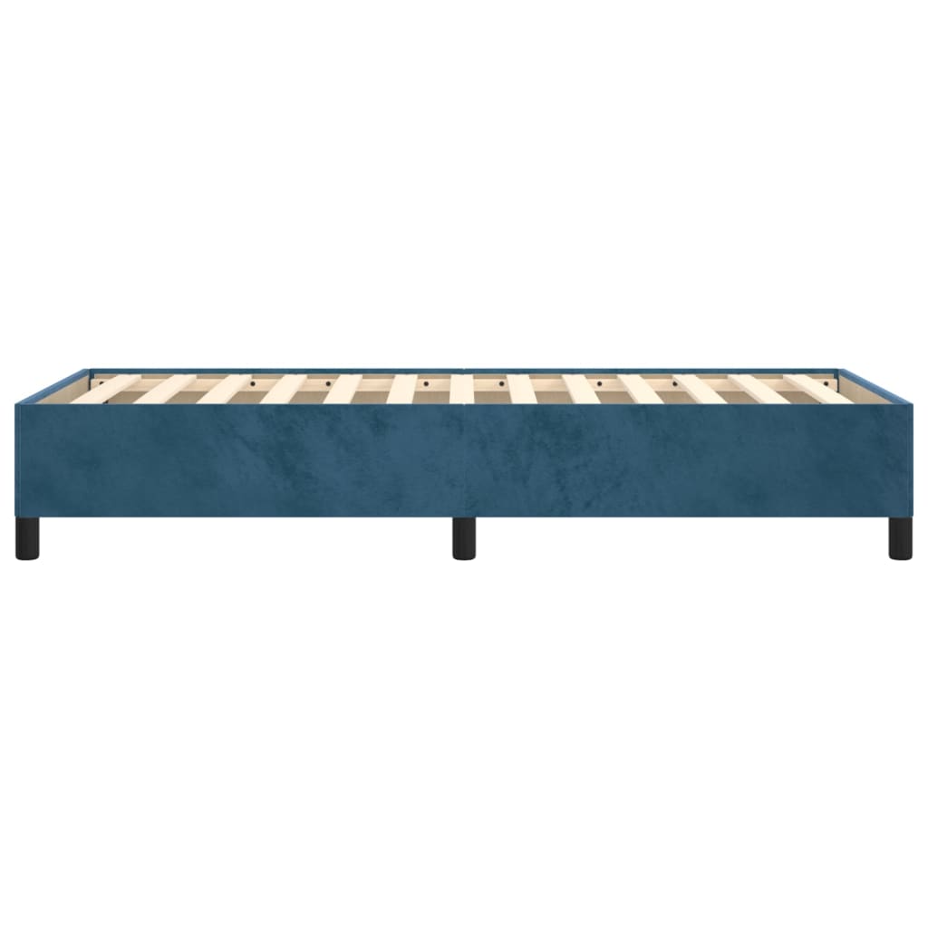 vidaXL Estrutura de cama 100x200 cm veludo azul-escuro