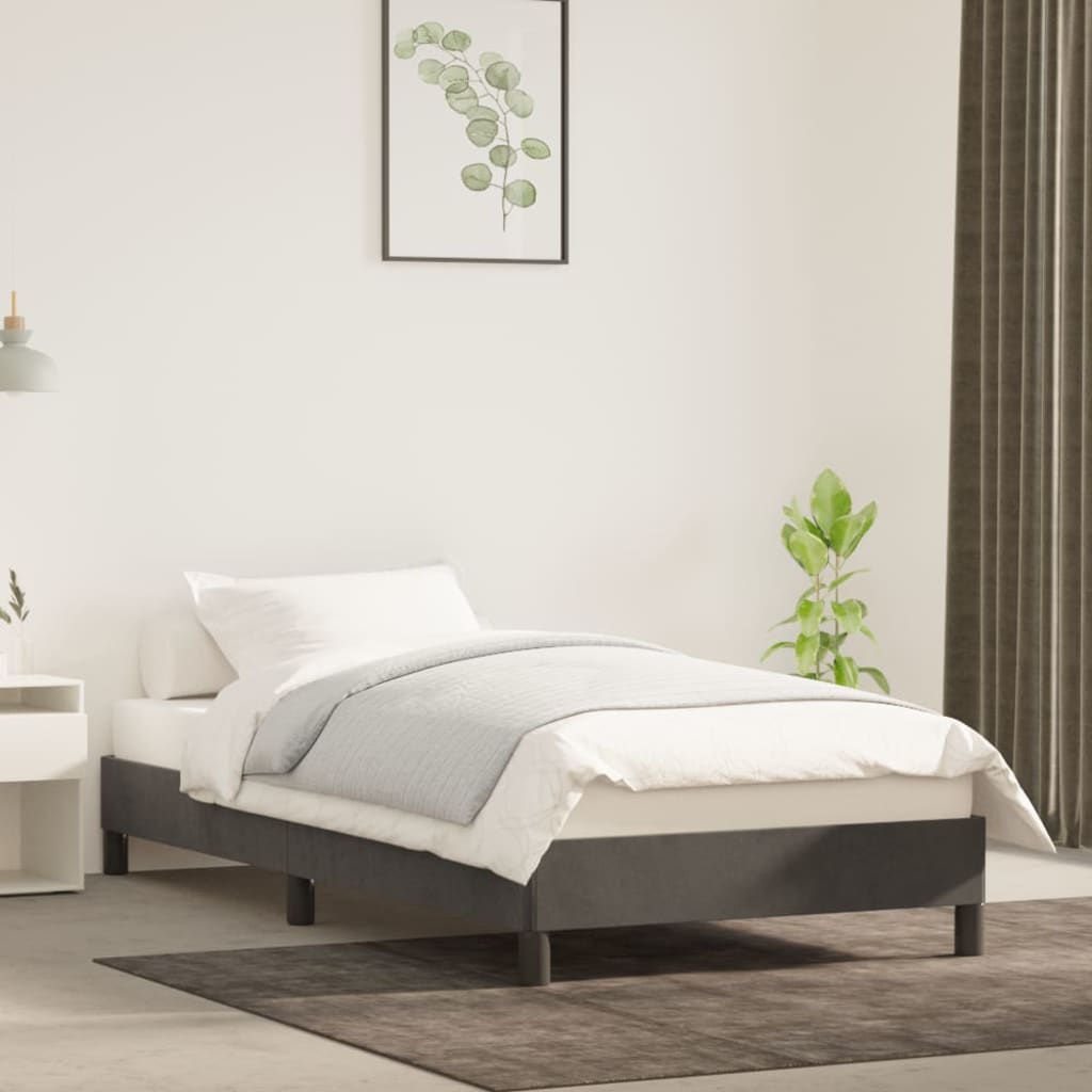 vidaXL Estrutura de cama 80x200 cm veludo cinzento-escuro