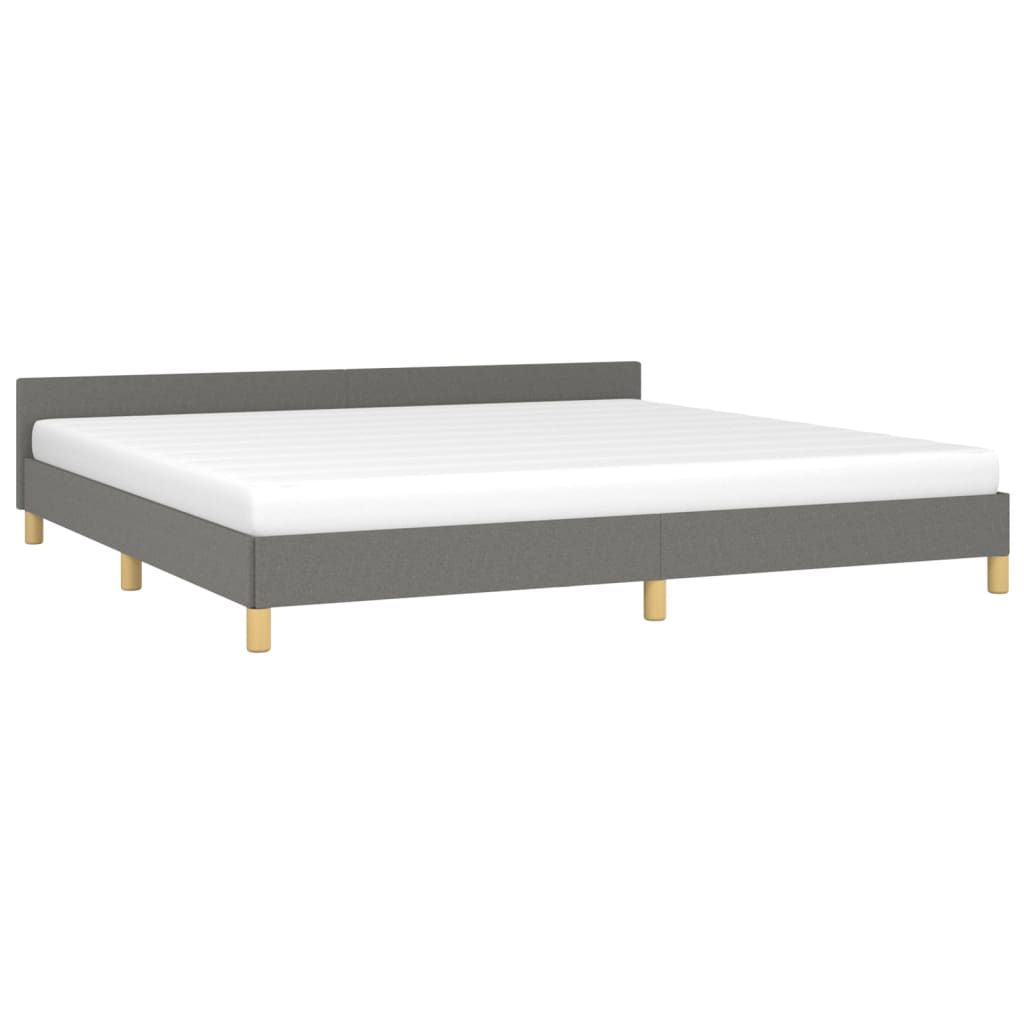 vidaXL Estrutura cama com cabeceira 200x200 cm tecido cinzento-escuro