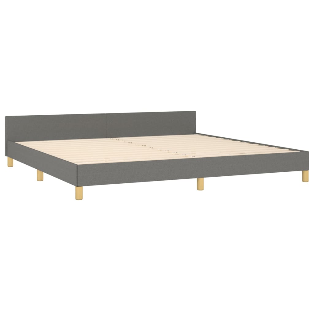 vidaXL Estrutura cama com cabeceira 200x200 cm tecido cinzento-escuro