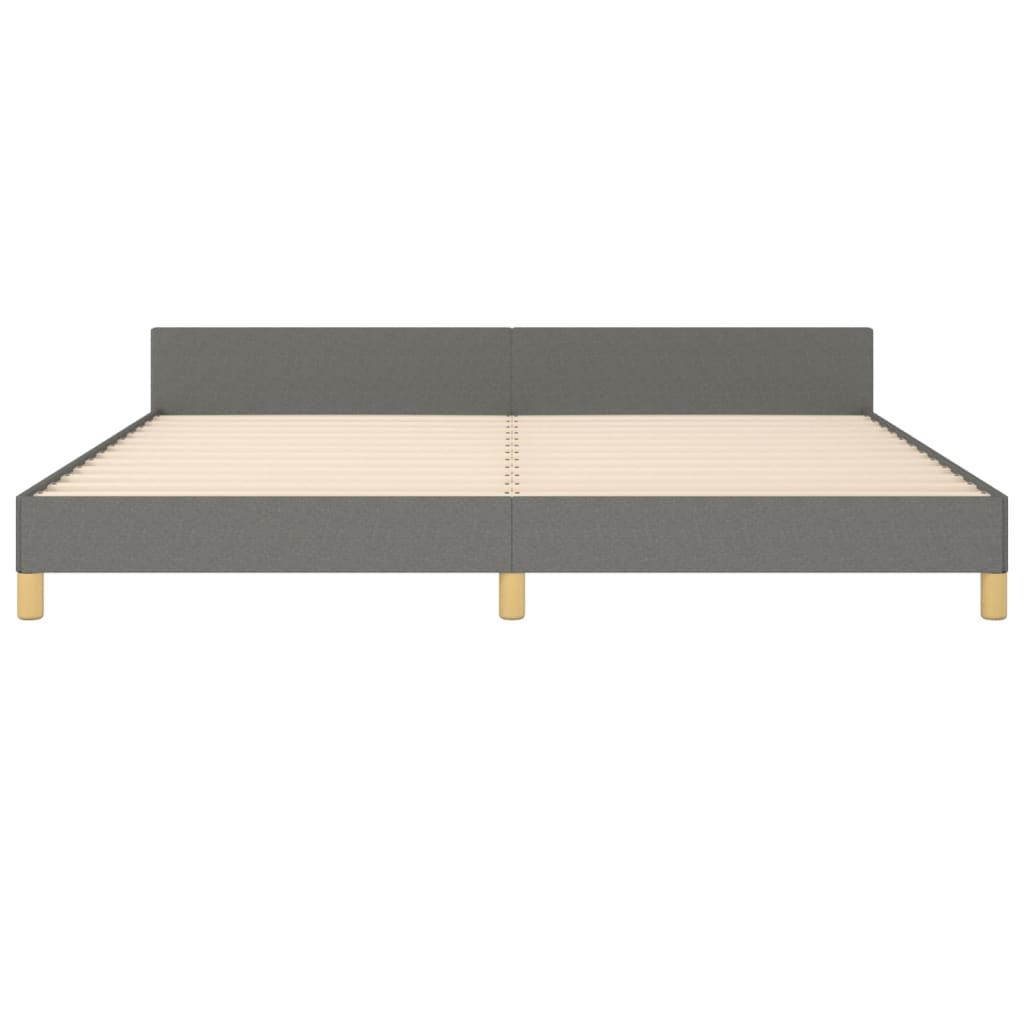 vidaXL Estrutura cama com cabeceira 200x200 cm tecido cinzento-escuro