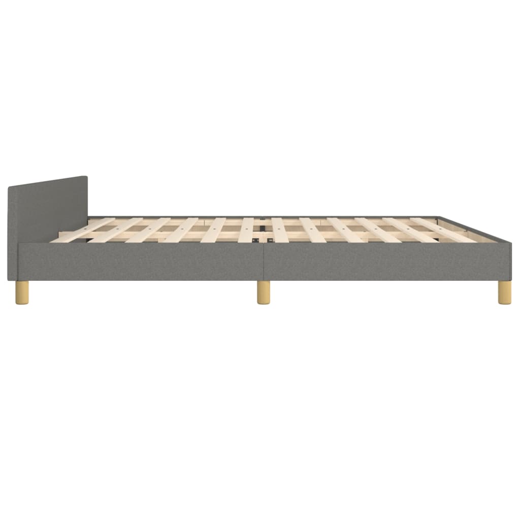 vidaXL Estrutura cama com cabeceira 200x200 cm tecido cinzento-escuro