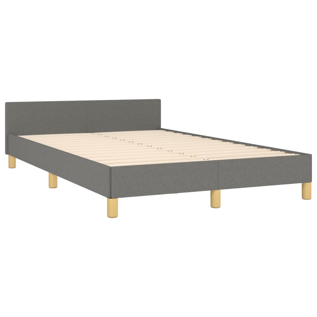 vidaXL Estrutura de cama c/ cabeceira 120x200cm tecido cinza-escuro