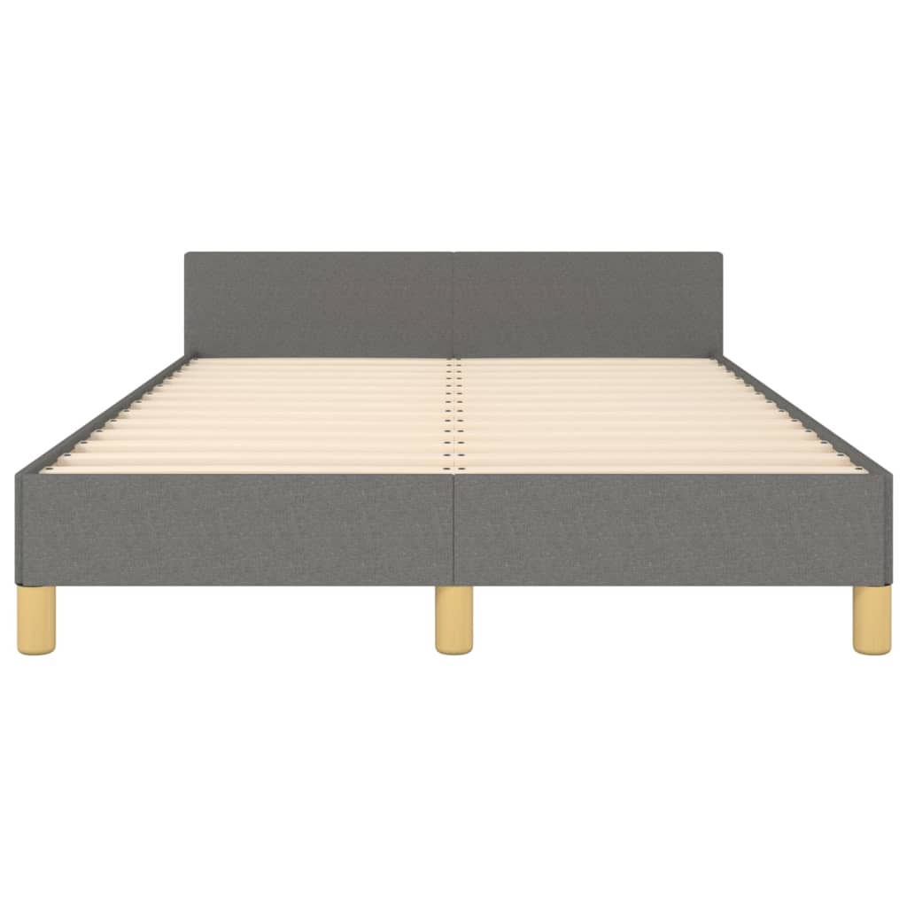 vidaXL Estrutura de cama c/ cabeceira 120x200cm tecido cinza-escuro