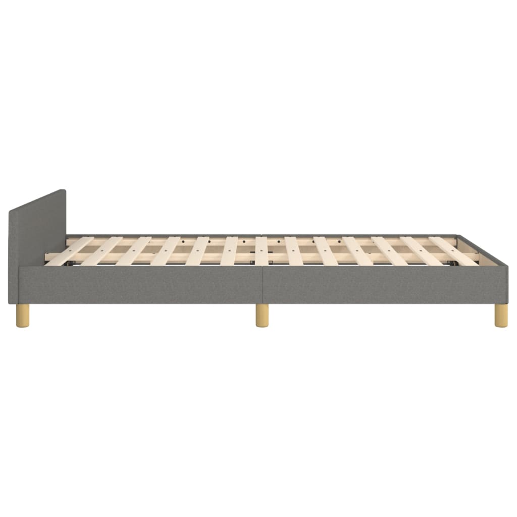 vidaXL Estrutura de cama c/ cabeceira 120x200cm tecido cinza-escuro