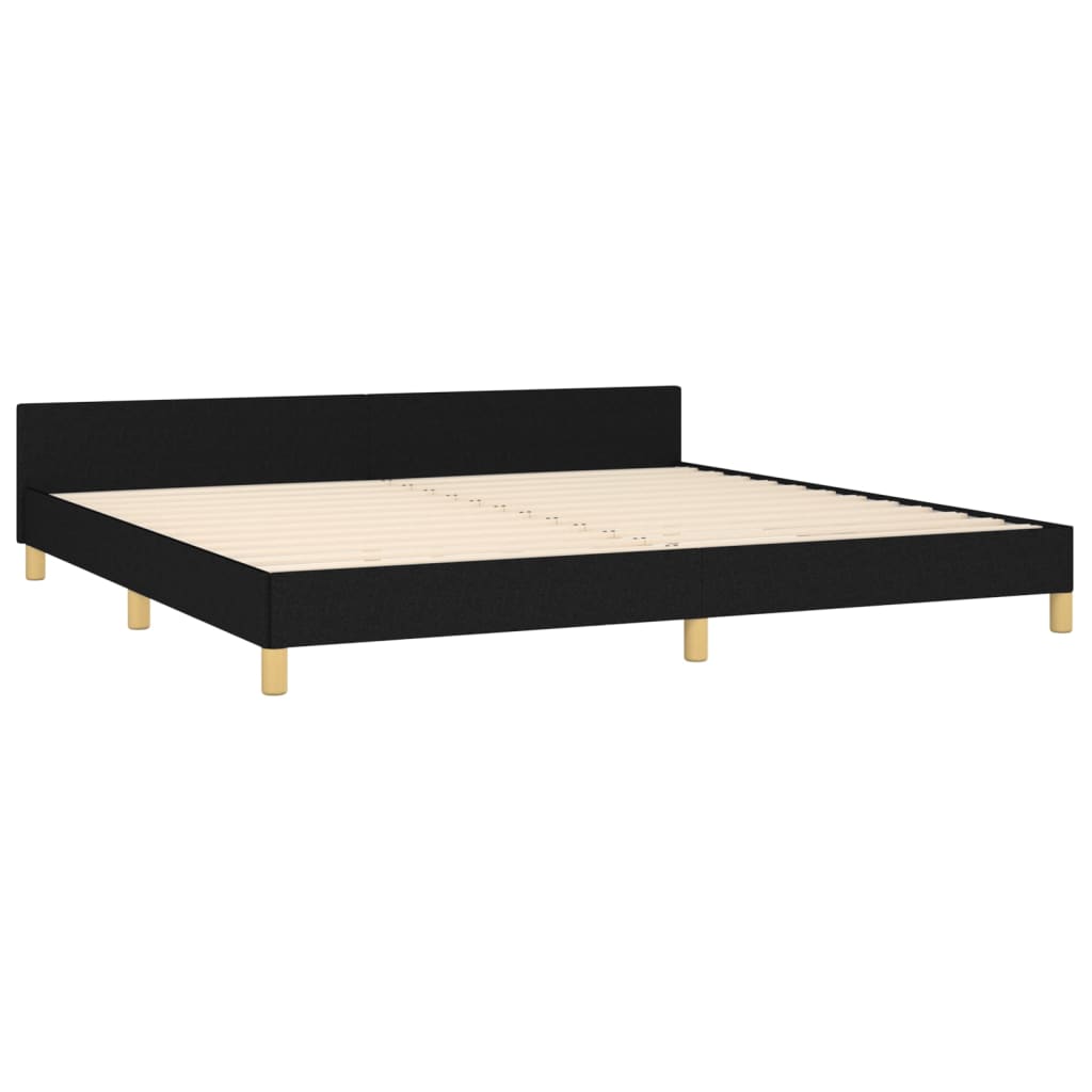 vidaXL Estrutura de cama com cabeceira 200x200 cm tecido preto