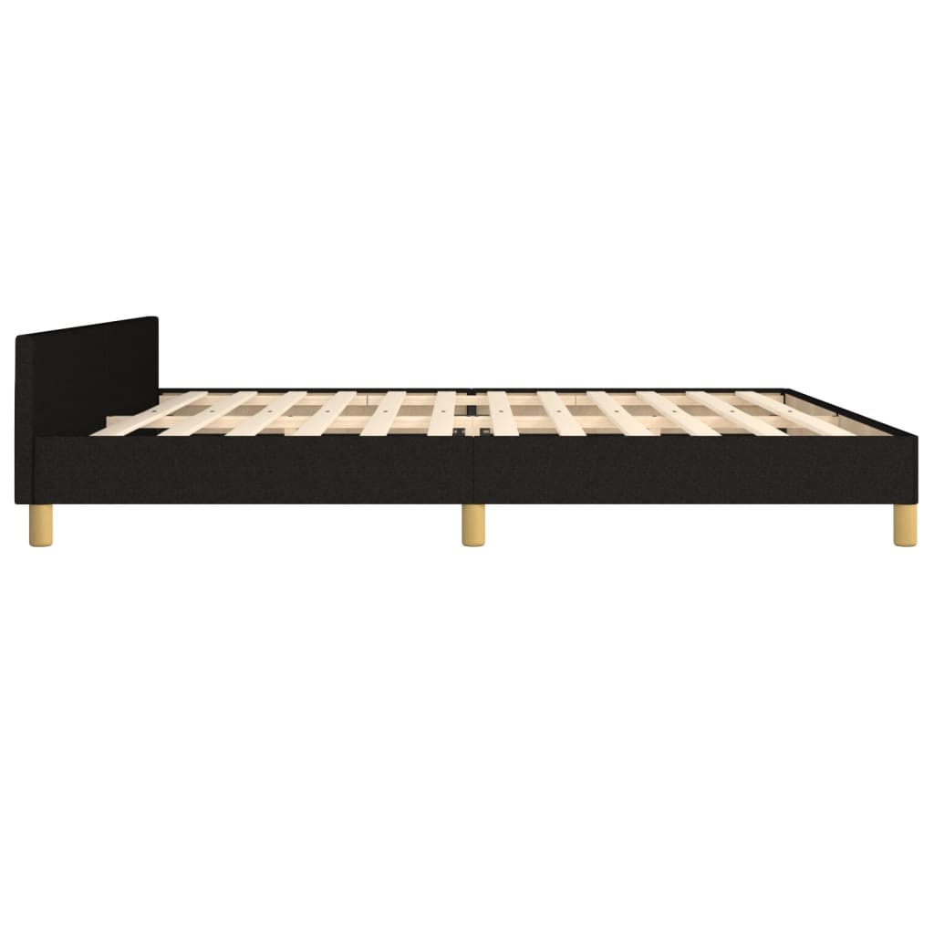 vidaXL Estrutura de cama com cabeceira 200x200 cm tecido preto