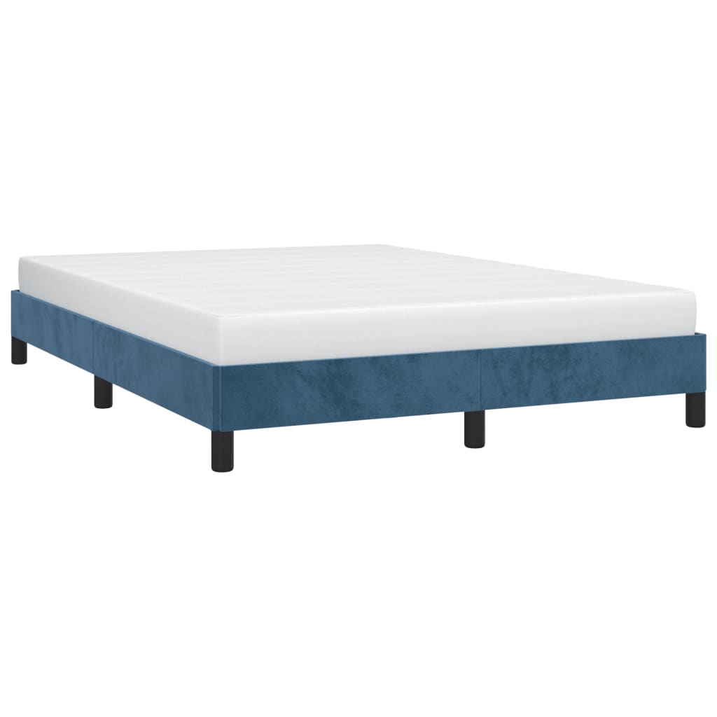 vidaXL Estrutura de cama 140x190 cm veludo azul-escuro