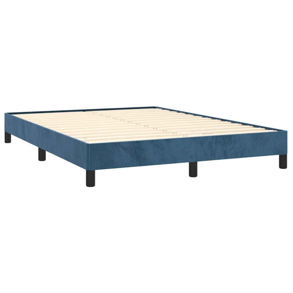 vidaXL Estrutura de cama 140x190 cm veludo azul-escuro