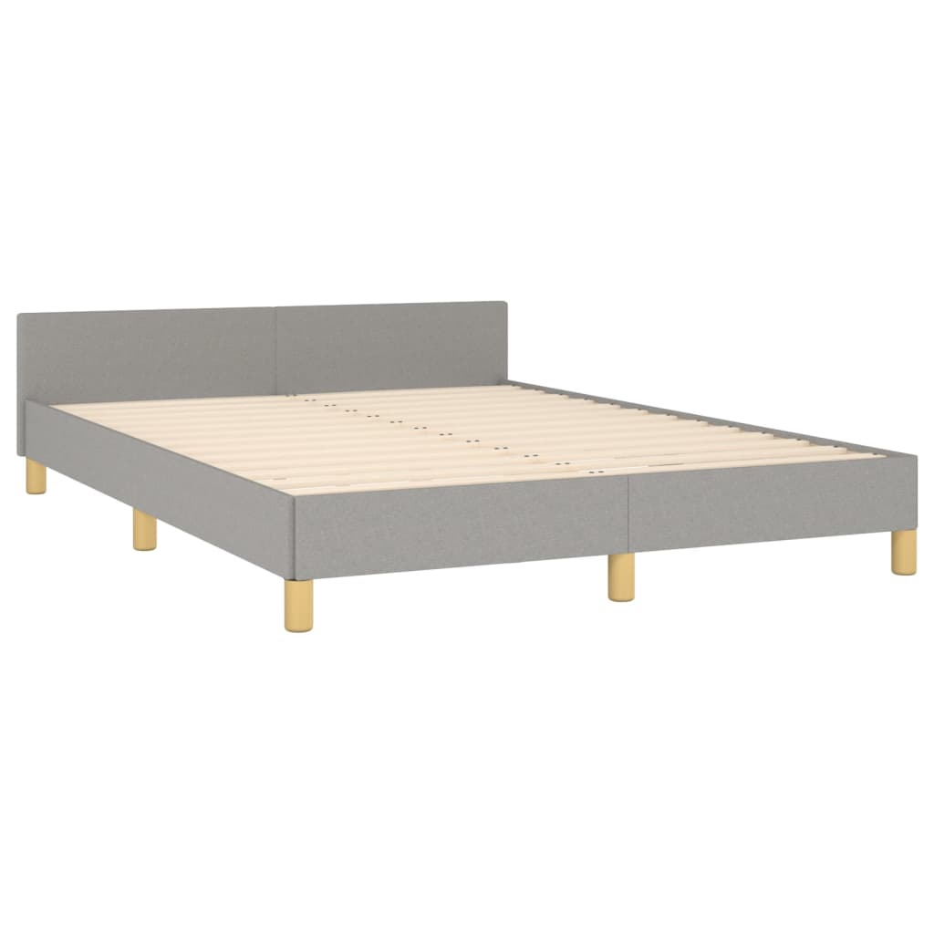 vidaXL Estrutura de cama com cabeceira 140x200 cm tecido cinza-claro