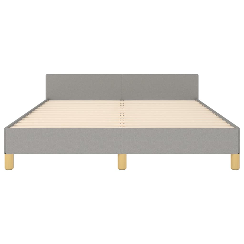 vidaXL Estrutura de cama com cabeceira 140x200 cm tecido cinza-claro