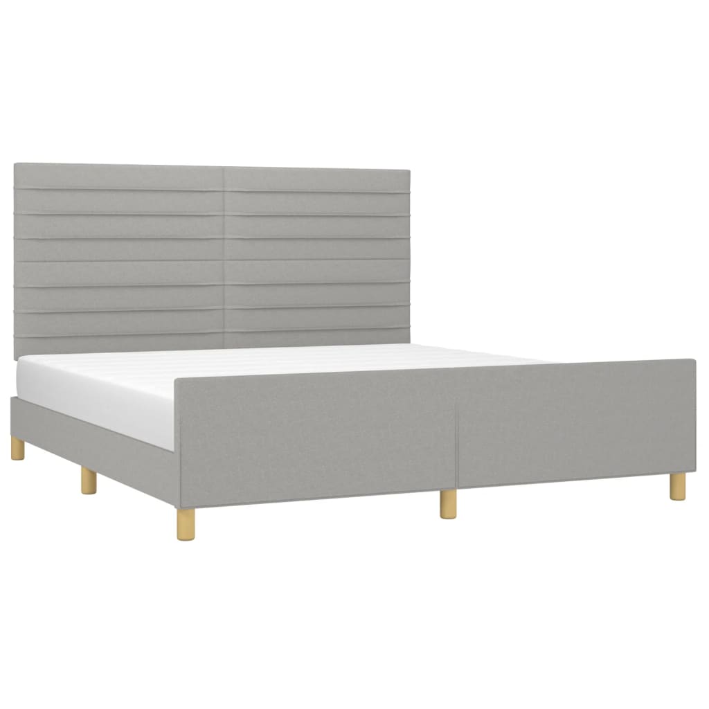 vidaXL Estrutura de cama 160x200 cm tecido cinzento-claro