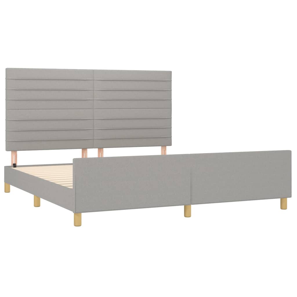 vidaXL Estrutura de cama 160x200 cm tecido cinzento-claro