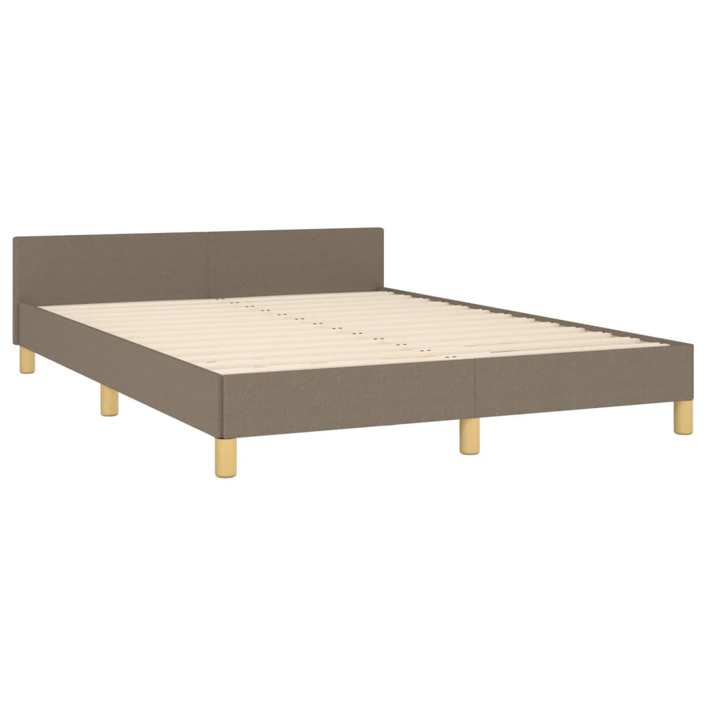 vidaXL Estrutura cama c/ cabeceira 140x200 cm tecido cinza-acastanhado