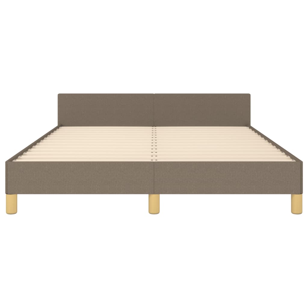 vidaXL Estrutura cama c/ cabeceira 140x200 cm tecido cinza-acastanhado