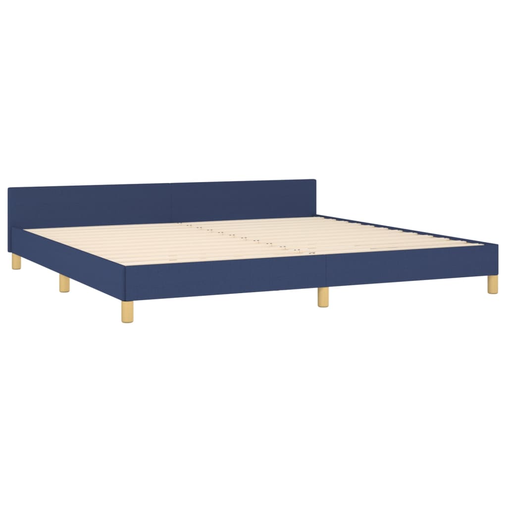 vidaXL Estrutura de cama com cabeceira 200x200 cm tecido azul