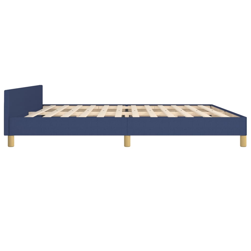 vidaXL Estrutura de cama com cabeceira 200x200 cm tecido azul