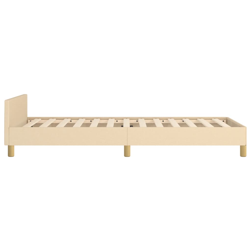 vidaXL Estrutura de cama c/ cabeceira 100x200 cm tecido cor creme