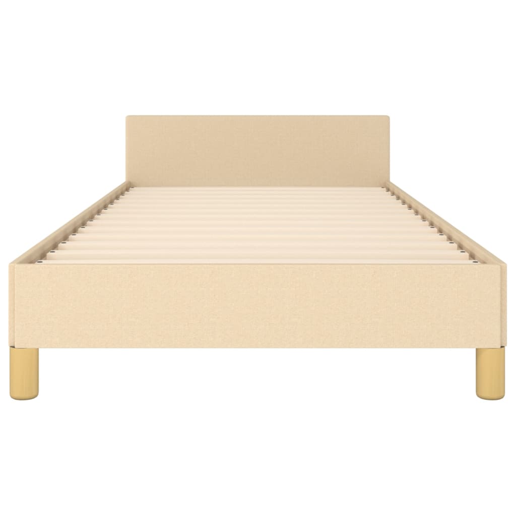 vidaXL Estrutura de cama c/ cabeceira 100x200 cm tecido cor creme