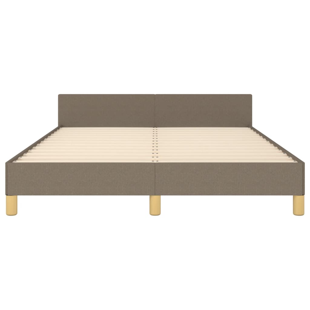 vidaXL Estrutura cama c/ cabeceira 140x200 cm tecido cinza-acastanhado