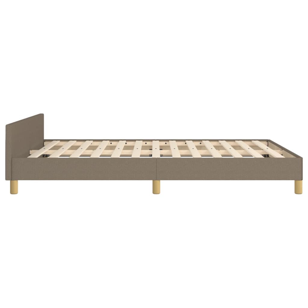 vidaXL Estrutura cama c/ cabeceira 140x200 cm tecido cinza-acastanhado