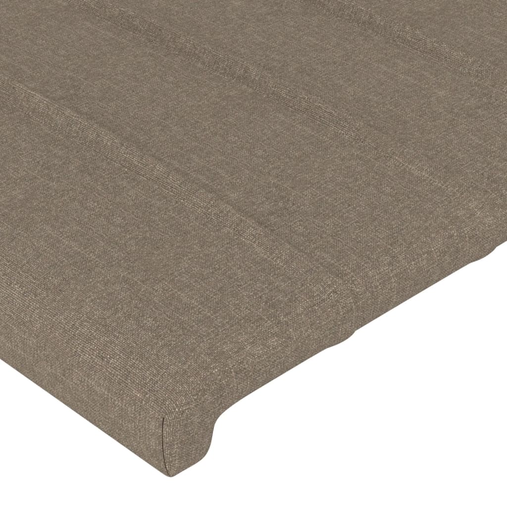 vidaXL Estrutura cama c/ cabeceira 140x200 cm tecido cinza-acastanhado