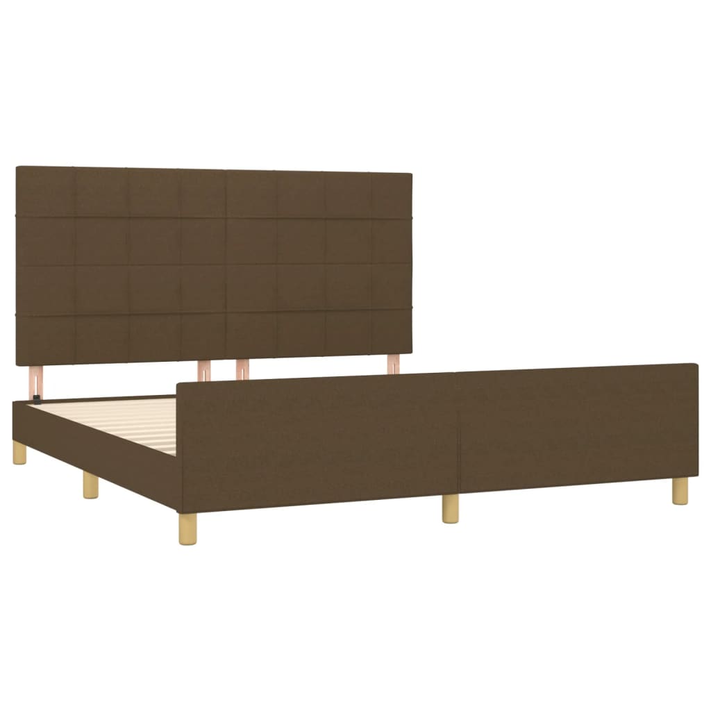 vidaXL Estrutura de cama 180x200 cm tecido castanho-escuro