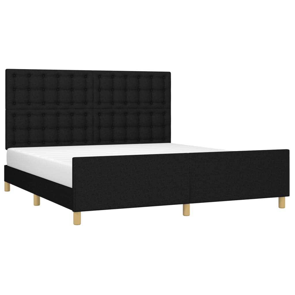 vidaXL Estrutura de cama 160x200 cm tecido preto