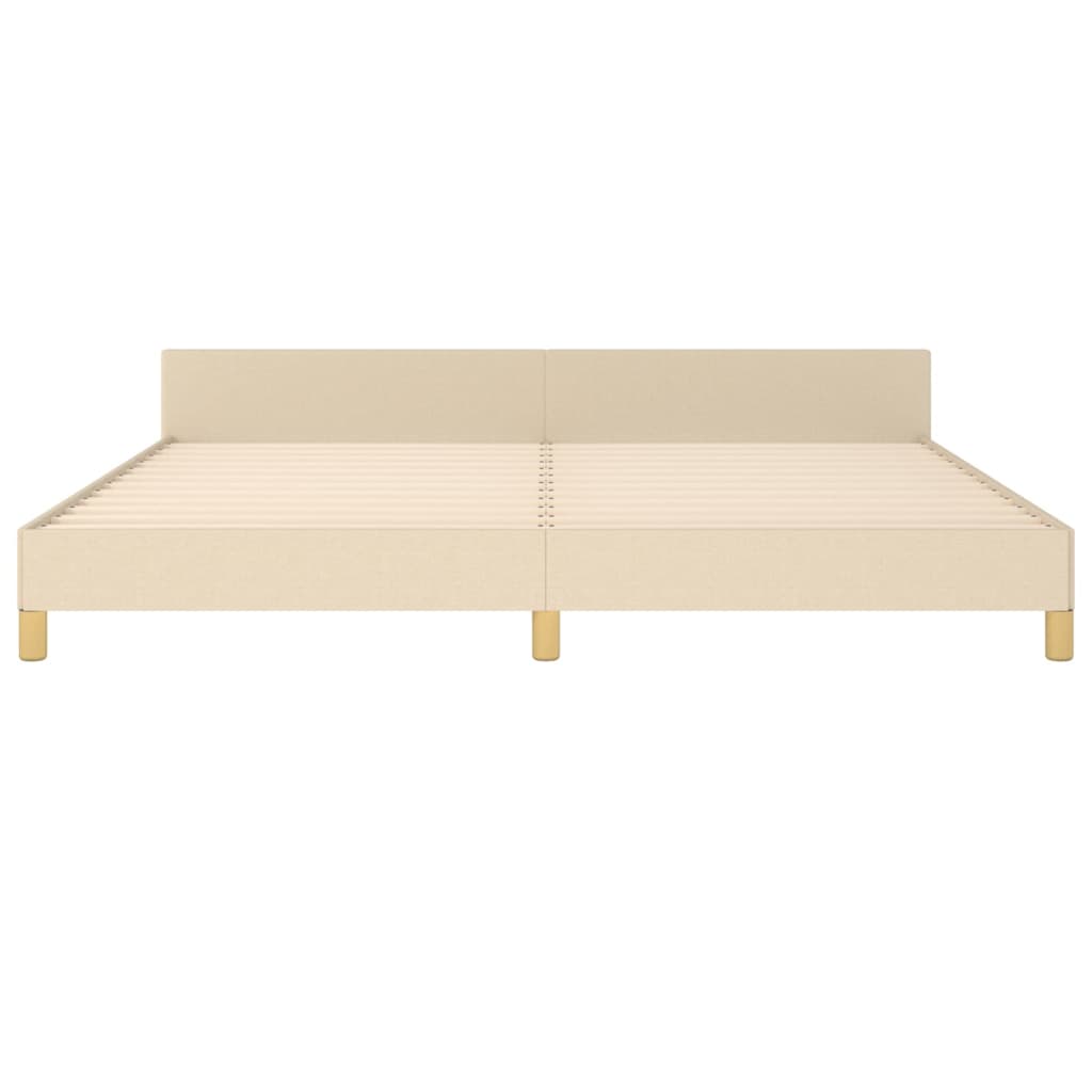 vidaXL Estrutura de cama com cabeceira 200x200 cm tecido cor creme