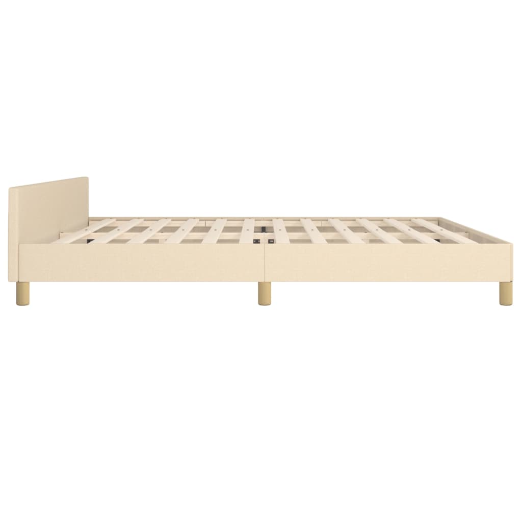 vidaXL Estrutura de cama com cabeceira 200x200 cm tecido cor creme