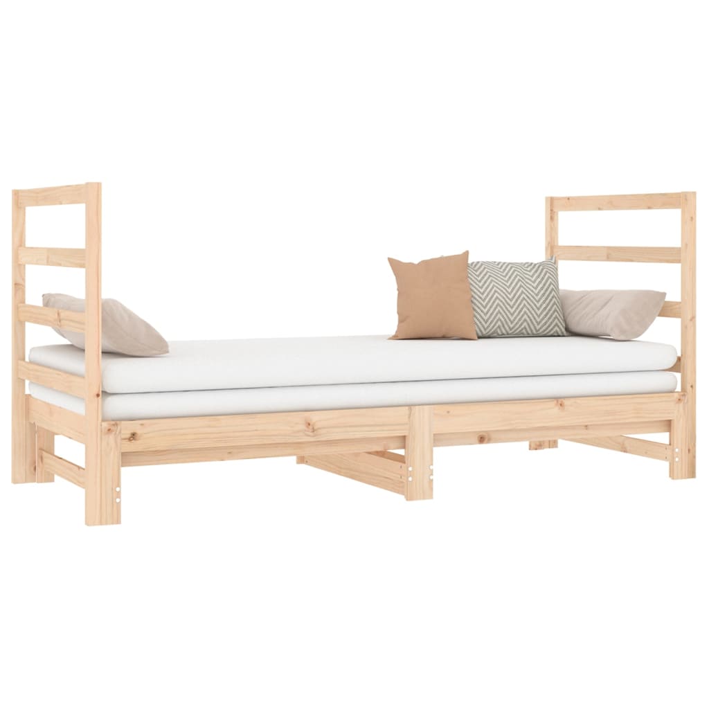 vidaXL Estrutura sofá-cama de puxar 2x(90x190) cm pinho maciço