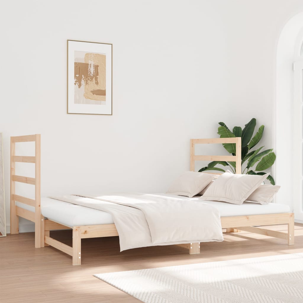 vidaXL Estrutura sofá-cama de puxar 2x(90x190) cm pinho maciço