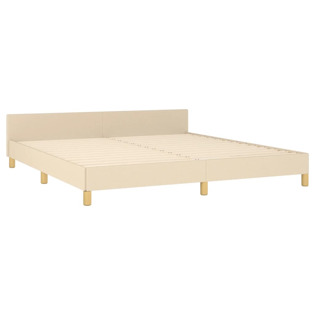 vidaXL Estrutura de cama em tecido cor creme 180x200 cm