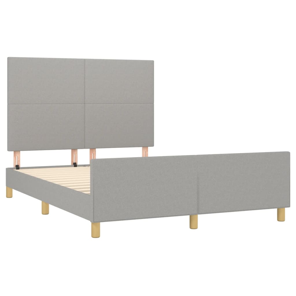 vidaXL Estrutura de cama c/ cabeceira 140x190 cm tecido cinza-claro