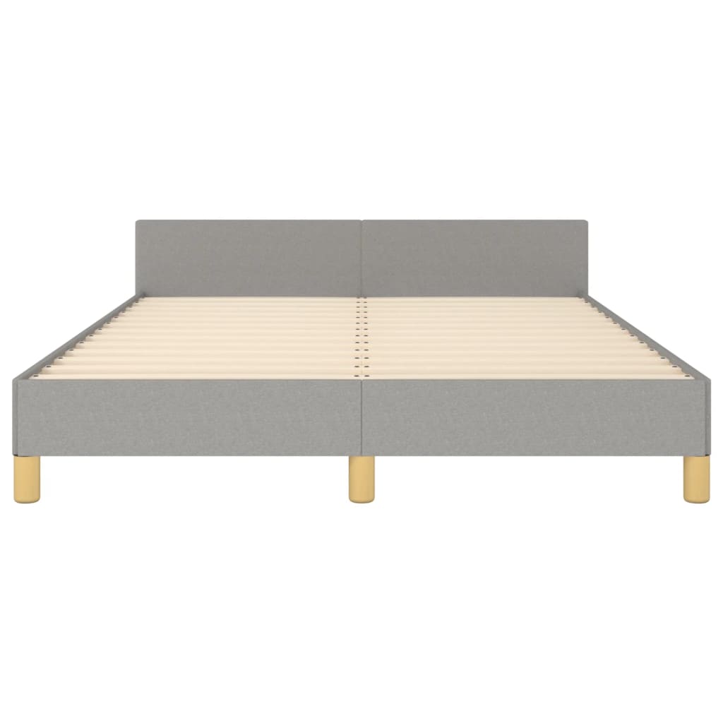 vidaXL Estrutura de cama c/ cabeceira 140x190 cm tecido cinza-claro