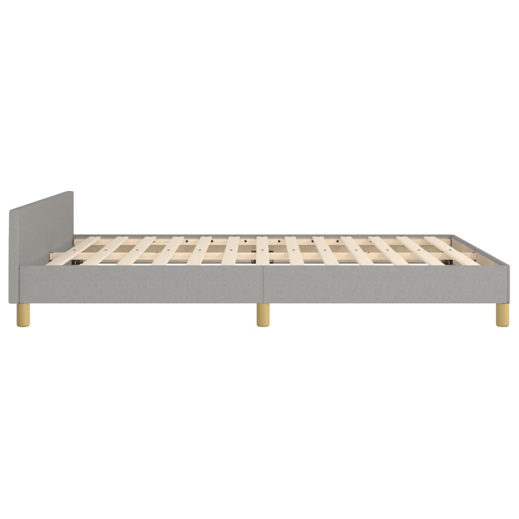 vidaXL Estrutura de cama c/ cabeceira 140x190 cm tecido cinza-claro