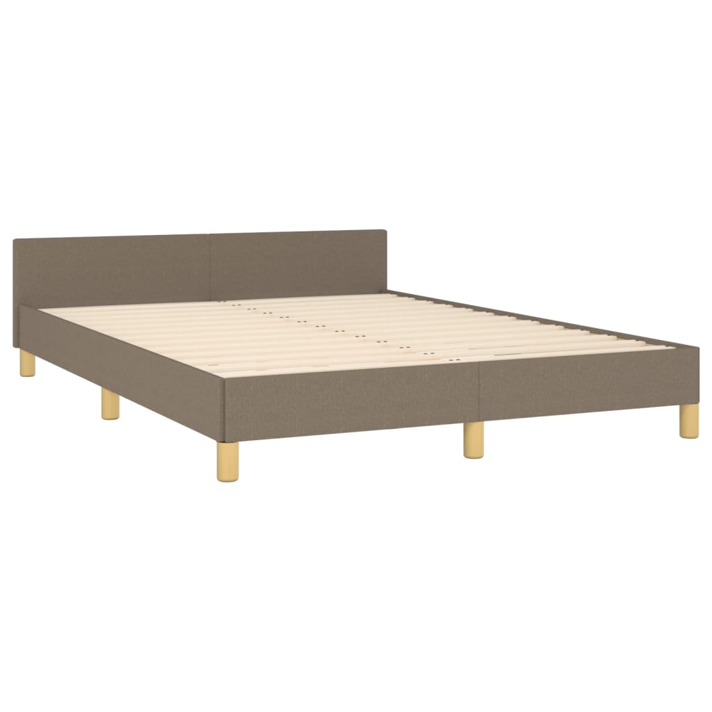 vidaXL Estrutura cama cabeceira 140x190 cm tecido castanho-acinzentado