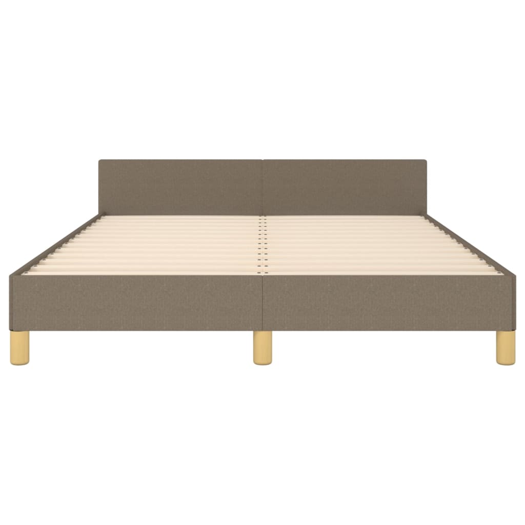 vidaXL Estrutura cama cabeceira 140x190 cm tecido castanho-acinzentado